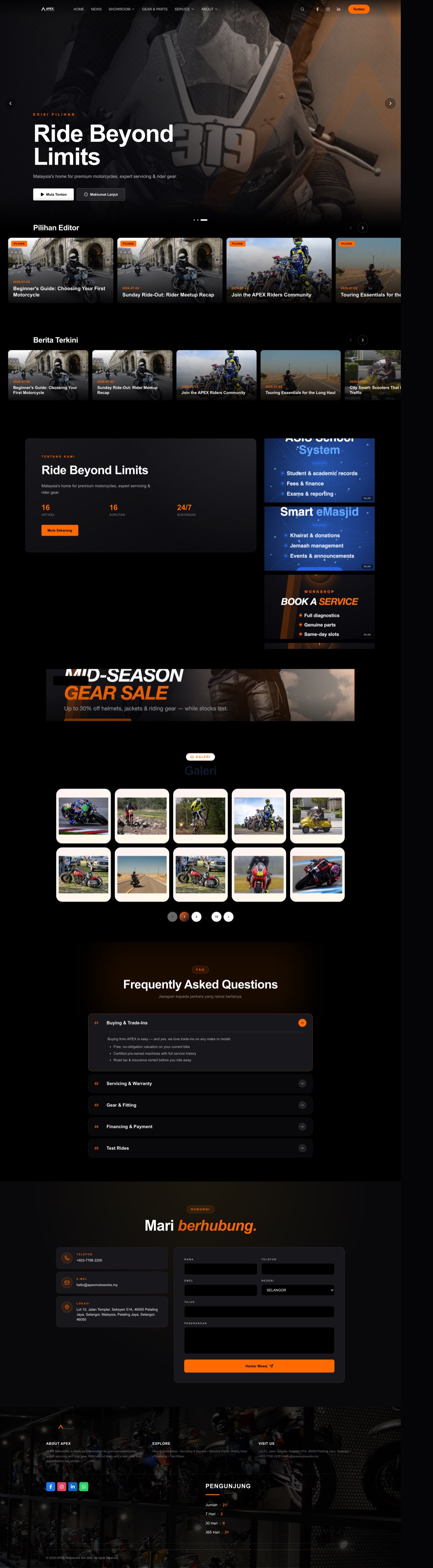 Motorcycle dealer demo site: Ride Beyond Limits