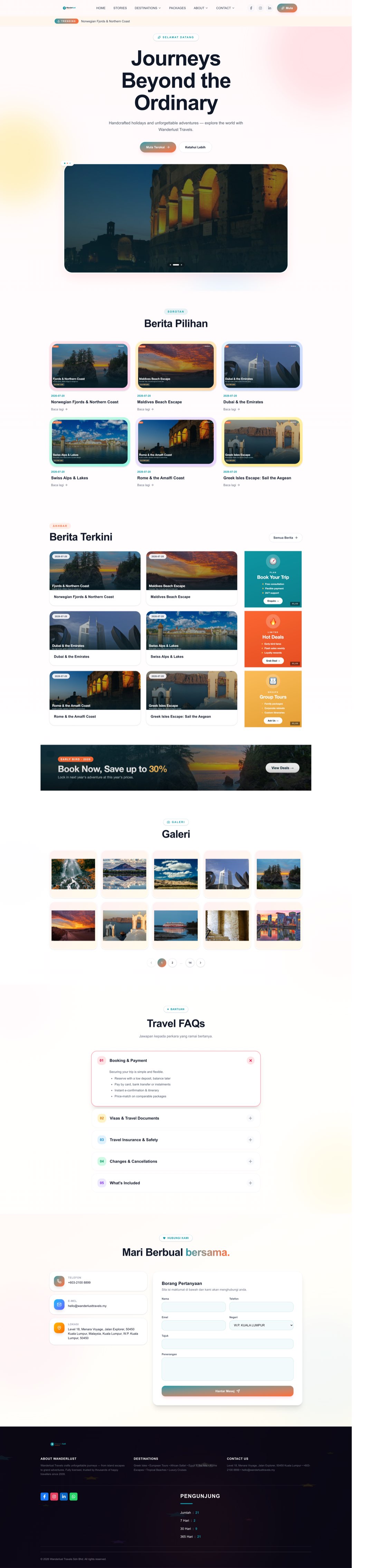 Travel & tours demo site: Journeys Beyond the Ordinary